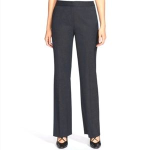 Lafayette 148 New York Pants Virgin Wool Stretch Trousers Color Charcoal Size 8